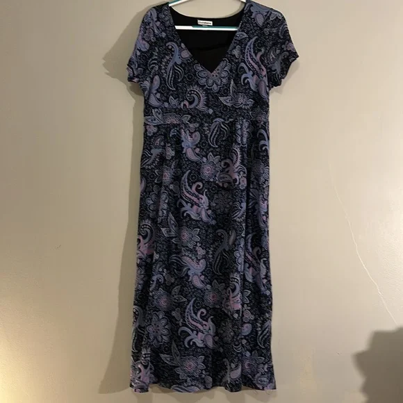 EUC blue, black, purple Croft & Barrow dress size XL - Picture 1 of 7